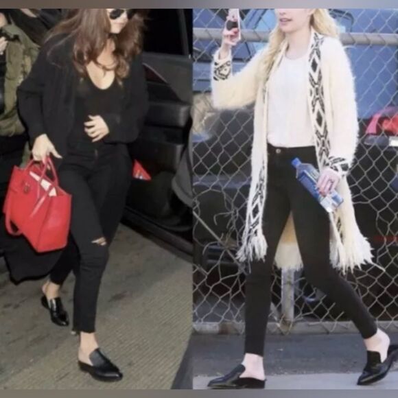 New Robert Clergerie Paris Alice open heel flat Mules loafers black croc EU 36.5 - Picture 16 of 16